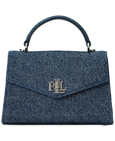 Lauren Ralph Lauren Washed Denim Small Farrah Satchel