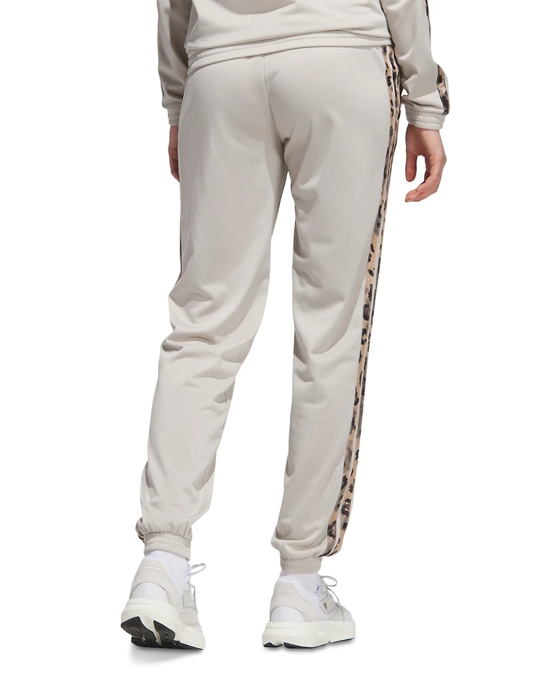 adidas Women's Animal-Print 3-Stripes Tricot Pants