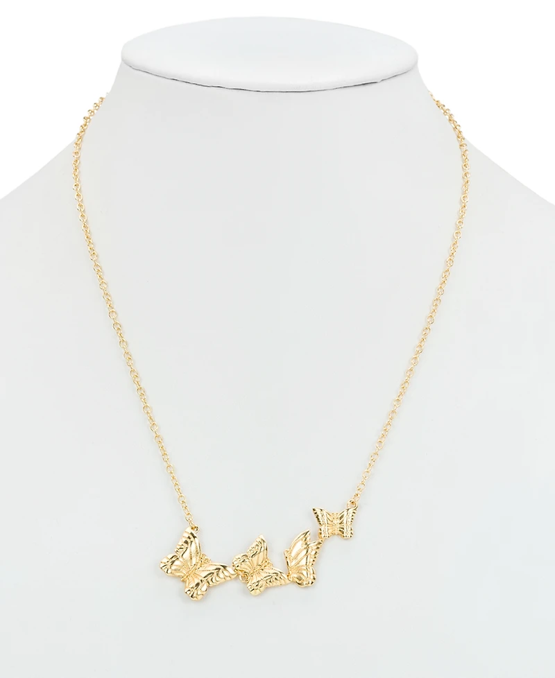 Patricia Nash Gold-Tone Multi-Butterfly Statement Necklace, 18" + 3" extender