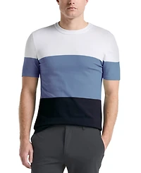 Perry Ellis Men's Color Block Short Sleeve Sweater Crewneck T-shirt