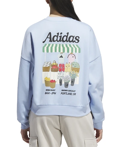 adidas Women's Farmers Market Graphic Relaxed Sweatshirt