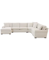 Radley Roll Arm 148" -Pc. Fabric Chaise Sectional with Wedge