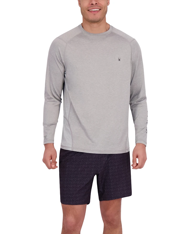 Spyder Men's Mixed Media Long Sleeve Rashguard Swim T-Shirt