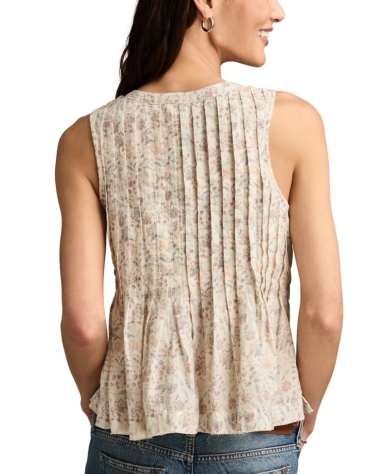 Lucky Brand Pintuck Henley Tank
