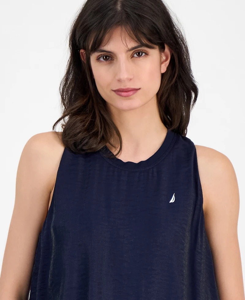 Nautica Jeans Women's Crewneck Sleeveless Bubble Top