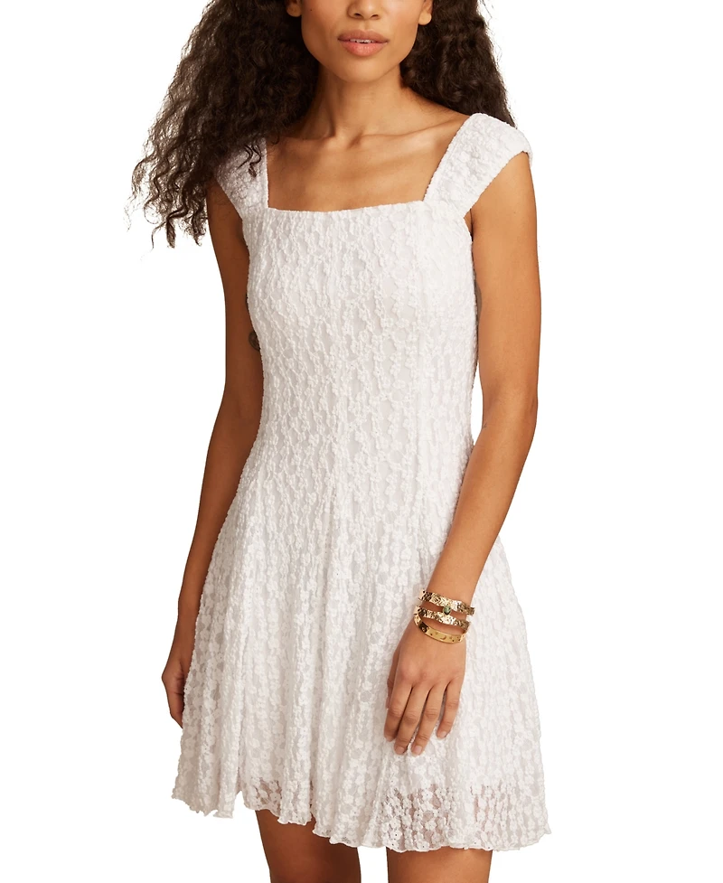 Lucky Brand Floral Mesh Mini Dress