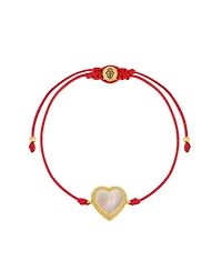 Sincere Love Mother Of Pearl Heart Red String Bracelet