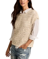 Lucky Brand Crochet Sweater Vest