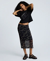 Kenneth Cole Women's Side-Ruched Pull-On Midi Skirt