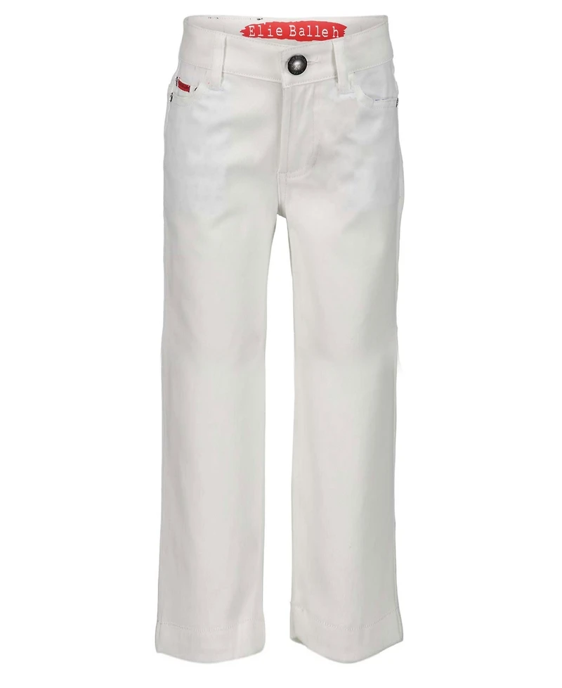 Elie Balleh Big Boys White Slim Fit 5 Pocket Twill Pants
