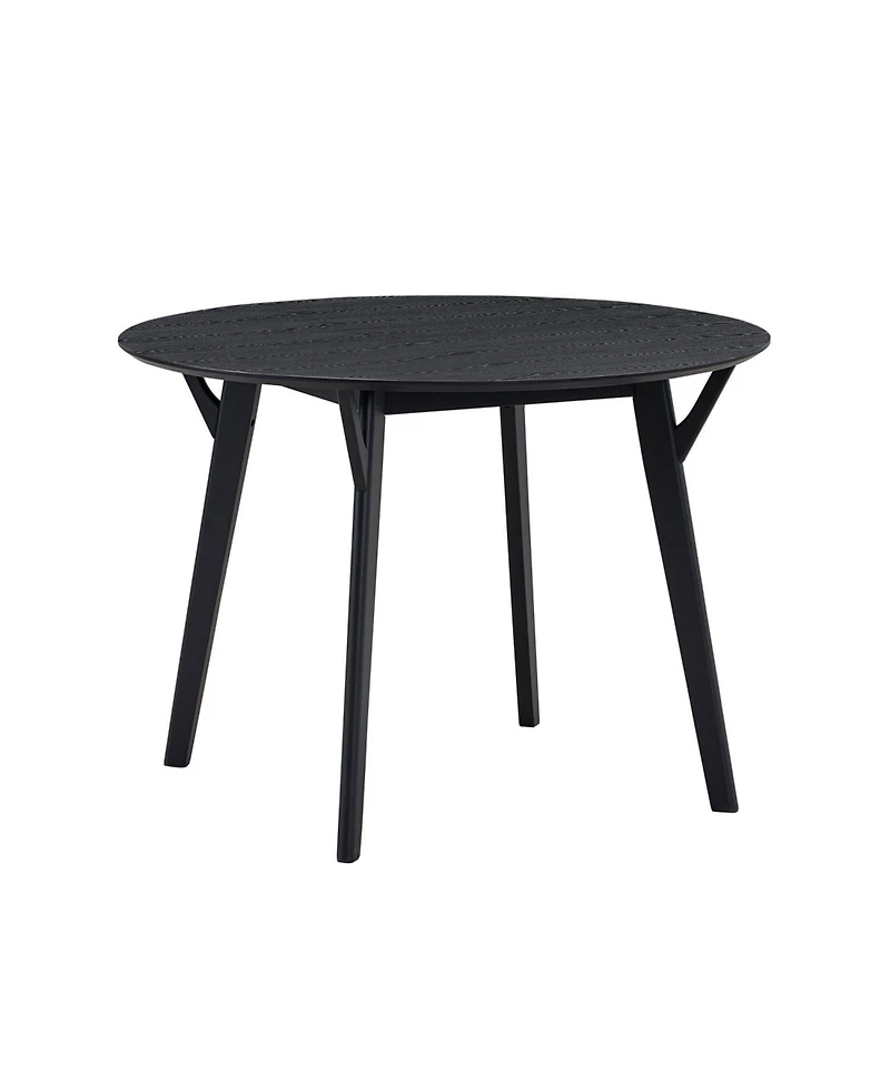 Streamdale Black Round Kitchen Table & 4 Fabric Chairs