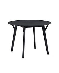 Streamdale Black Round Kitchen Table & 4 Fabric Chairs