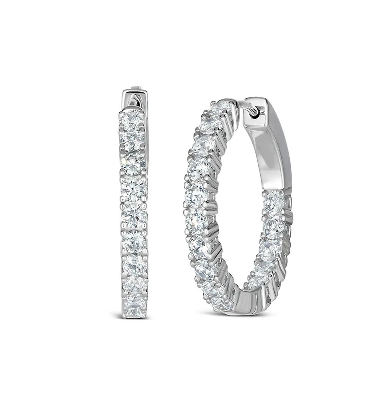 Anna Zuckerman Inside Out 1 Carat Cz Crystalline Hoops