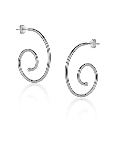 Spero London Spiral Sterling Silver Stud Earrings