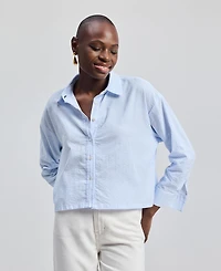 Reistor Women's Crop it like s Hot Shirt Stripes