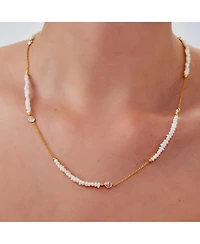 Spero London Baroque Irregular Pearl Jewelled Sterling Silver Chain Necklace In Gold