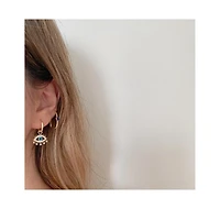 Spero London Evil Eye Earring Blue Eyelash Sterling Silver