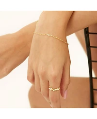 Spero London Rectangular Sterling Silver Chain Bracelet