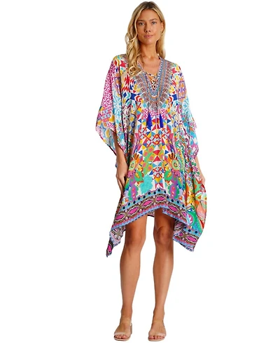 La Moda Clothing Women's Short Kaftan Dress