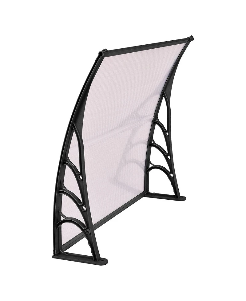 40 x 40 Inch Outdoor Polycarbonate Front Door Window Awning Canopy-Black