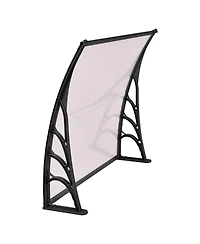 40 x 40 Inch Outdoor Polycarbonate Front Door Window Awning Canopy-Black