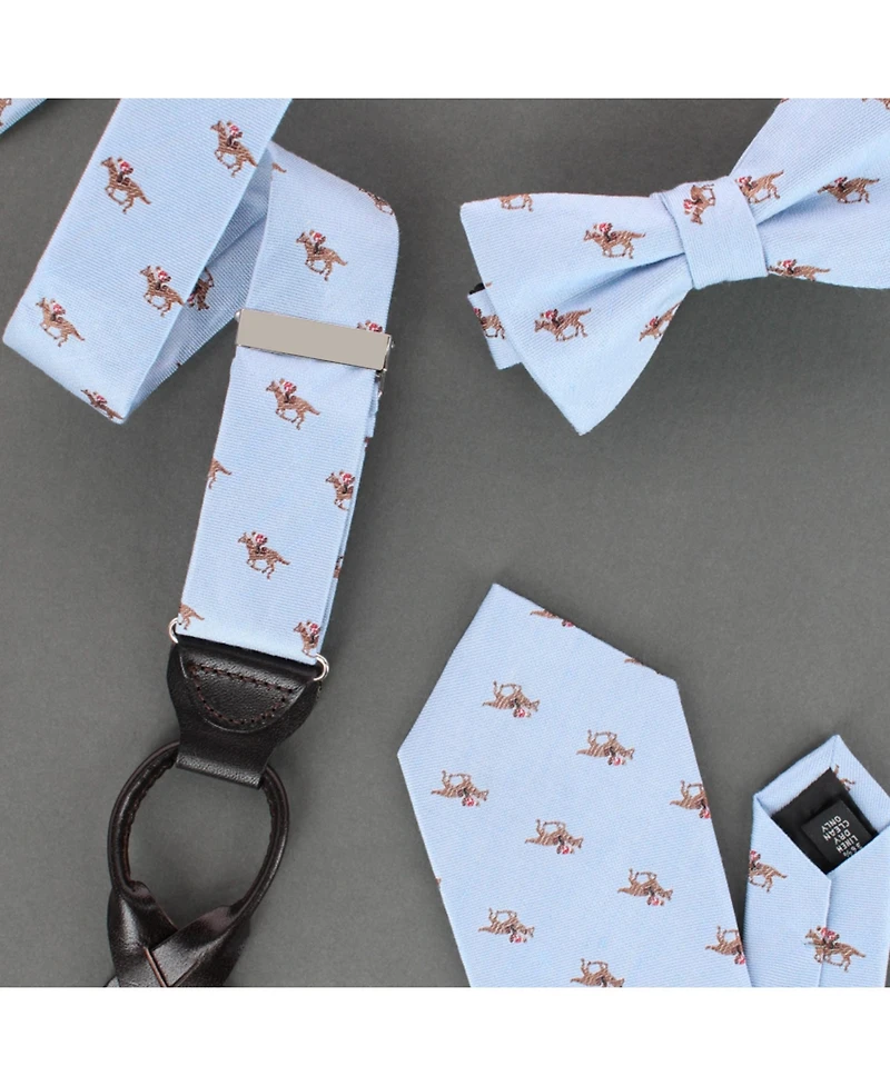Trafalgar Men's Down The Stretch Racehorse Linen Blend Bow Tie