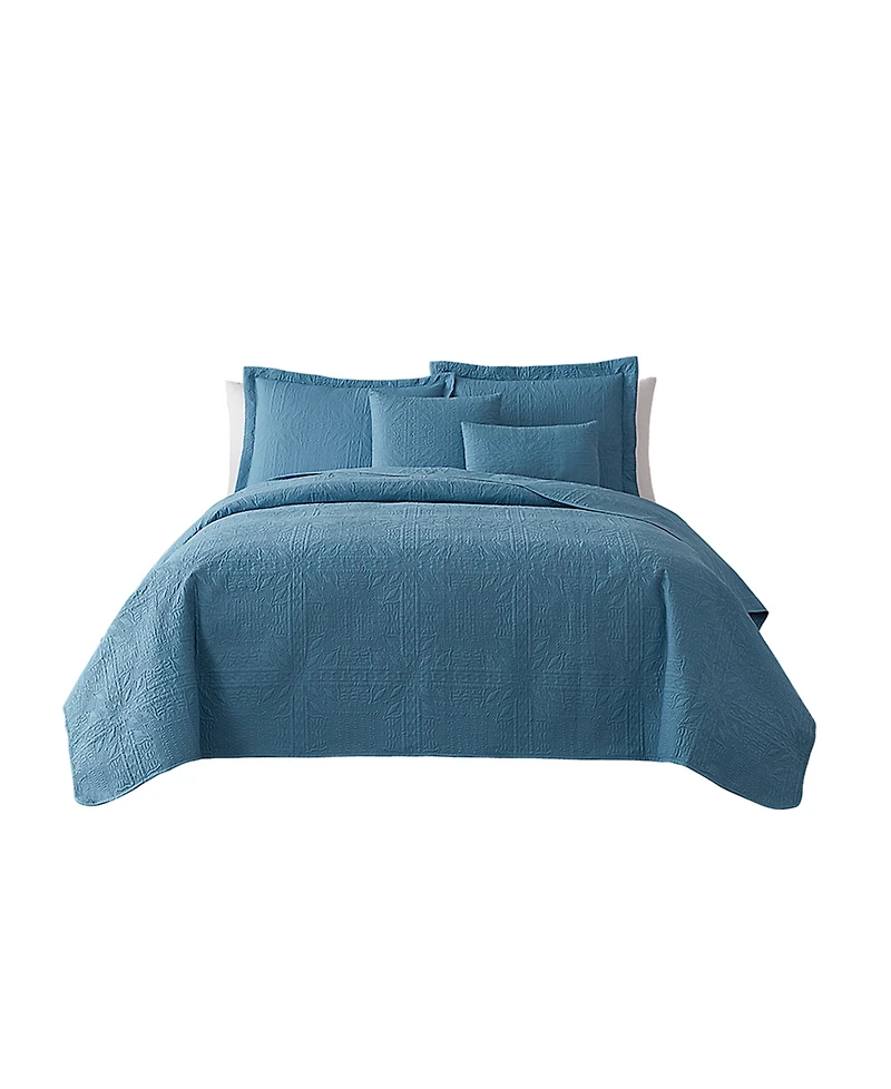 Nestl Grid Embossed 5-Pc. Quilt Set, Full/Queen