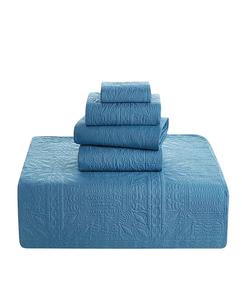 Nestl Grid Embossed 4-Pc. Quilt Set, Twin/Twin Xl