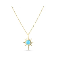 Spero London Blue Opal Northernstar Sterling Silver Pendant Necklace