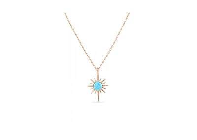 Spero London Blue Opal Northernstar Sterling Silver Pendant Necklace