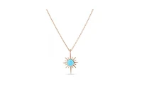 Spero London Blue Opal Northernstar Sterling Silver Pendant Necklace