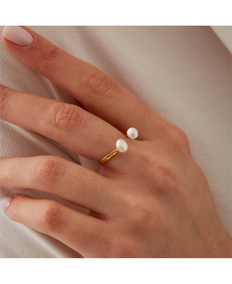 Spero London Double Sterling Silver Adjustable Open Ring