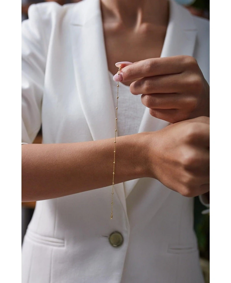 Spero London Fine Beaded Chain Bracelet Satellite Sterling Silver