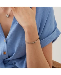 Spero London Sterling Silver Snake Chain Knot Bracelet