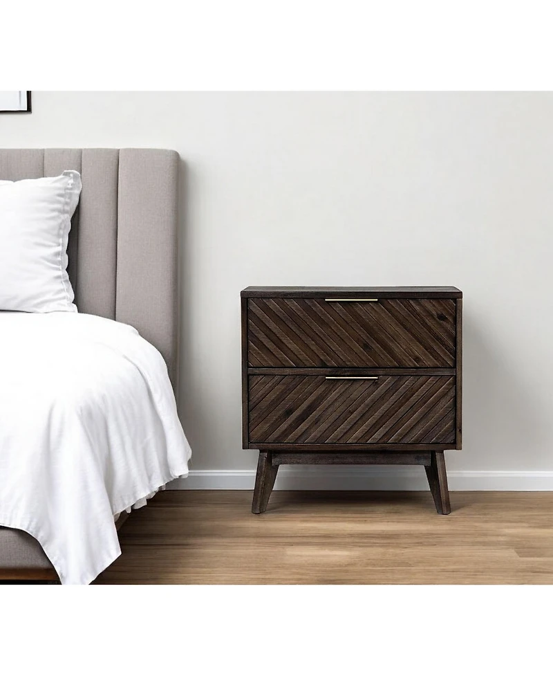 Functional Nightstand with Two Drawers for Small Spaces or Guest Room