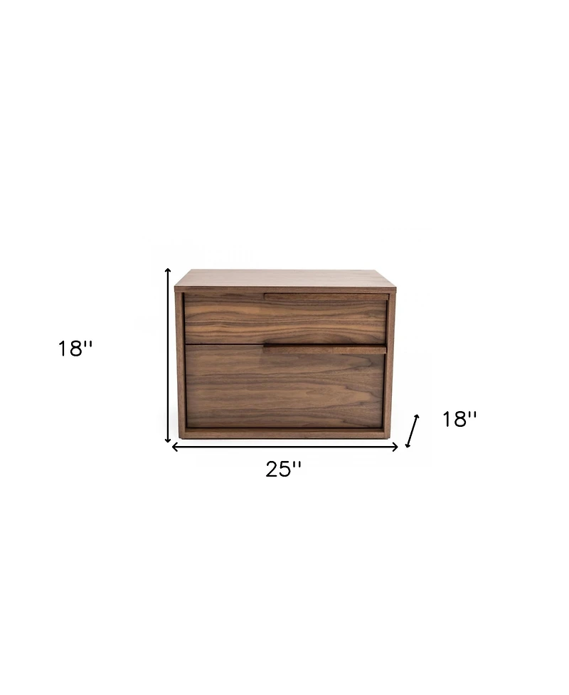 Modern Nightstand with Two Drawers for Bedroom Storage and Bedside Use