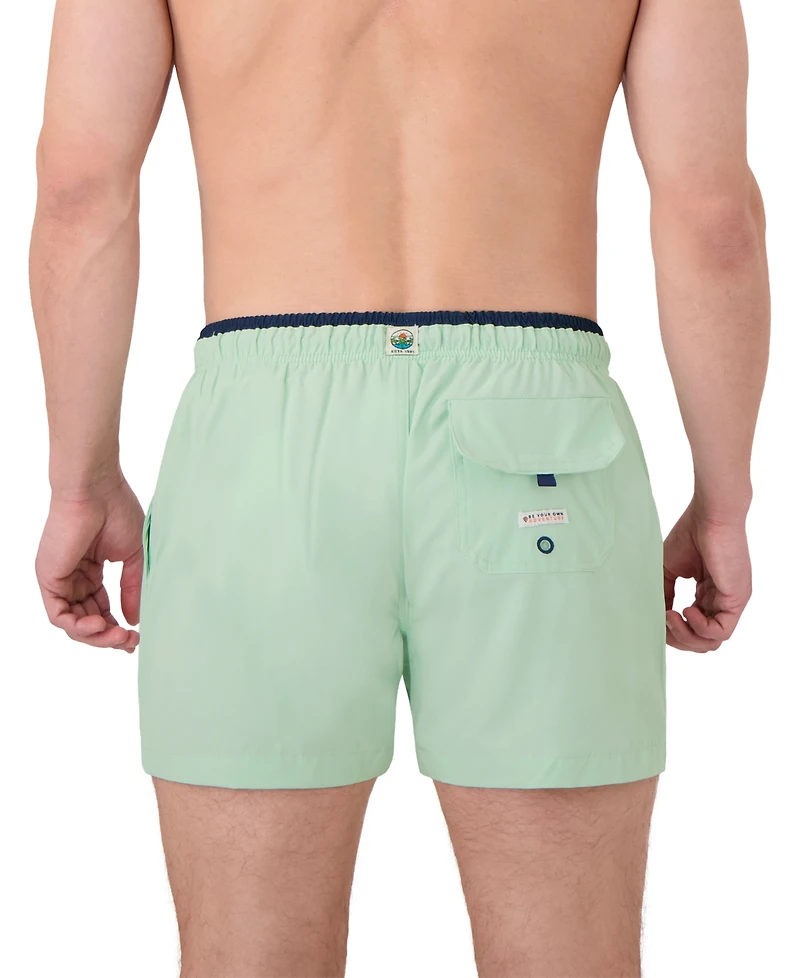 Sunset x Vine Men's Solid Woven Swim Trunks