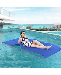 Hallolure Blue Water Floating Mat Foam Pad, 7x3FT Bouncy Tear-Resistant Xpe Foam