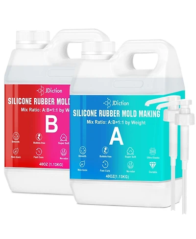 Jdiction 5lb (80oz) Super Elastic Liquid Silicone Mold Making Kit