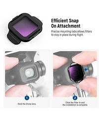 Neewer Nd Filter Set Compatible with Dji Flip Drone (6 Pack), ND16 ND32 ND64 ND256 Cpl Uv Snap On Multicoated Hd Optical Glass Neutral Density Circula