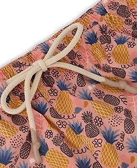 Sunset and Vines Men's Pineapple-Pattern Woven Swim Trunks