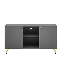 Streamdale Modern Tv Stand with Adjustable Shelf, Metal Legs