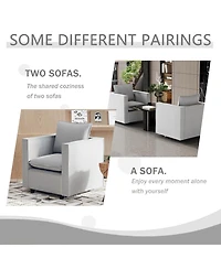 Streamdale Cozy Gray Single Sofa Chair Soft Cushion