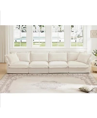 Streamdale Furniture Slipcovered 4-Seater Sofa with Removable Cover in Cream Chenille