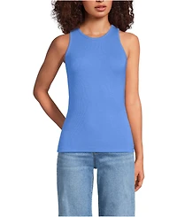 Lands' End Women's Drapey Rib Fitted Tank Top