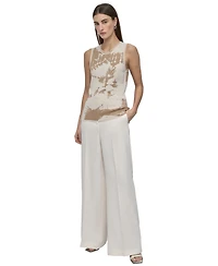 Dkny Petite Printed Sleeveless Knit Top