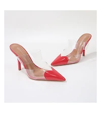 Canice Heart Tipped Clear Mules