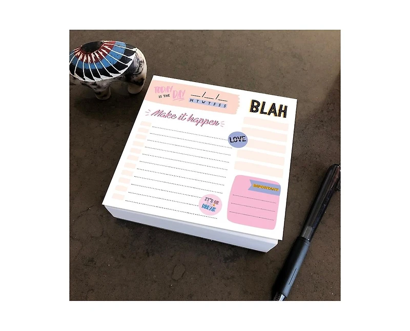 Undated Make it Happen Daily Note Block for Productivity and Lists Desktop