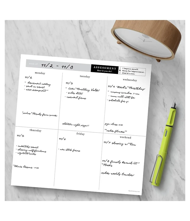 Executive Weekly Square Schedule Pad