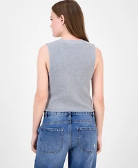 Ultra Flirt Juniors' V-Neck Button-Front Sweater Vest